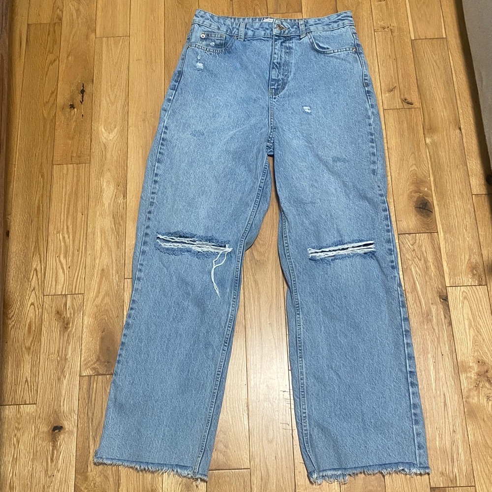 New Look Petite baggy dad jeans in light blue